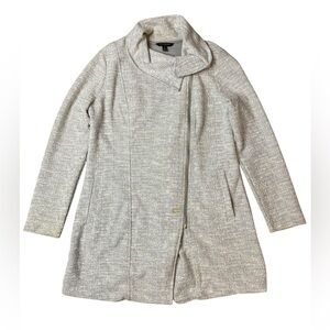 Banana Republic Grey Textured Asymmetrical Zip Coat Jacket Small - AS IS